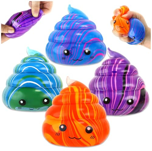 4 Pezzi Sweet Poop-squishys, Squishy Squeeze Giocattoli Morbido Spremere Squeeze Antistress Palla, Squishy Toy Antistress Sensoriale Estivo per Bambini e Adulti