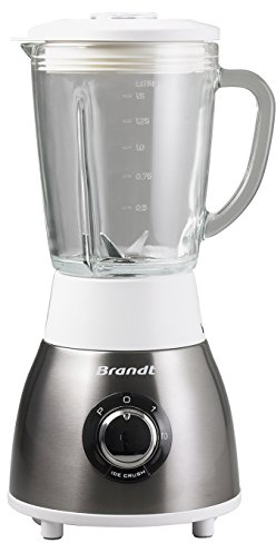 Brandt BLE615EG - Blender bol en verre 1,5L - 2 vitesses + Fonction Pulse + Fonction spéciale glace pilée - 4 lames en acier inoxydable - Puissance 600W - Inox