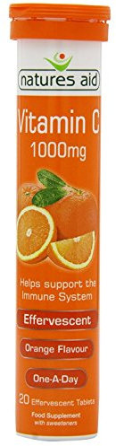 Natures Aid 1000 mg Vitamin C Effervescent 20 Tablets, 200 g