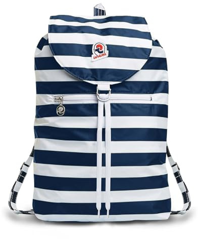 Invicta Zaino Minisac Next, Blu, Richiudibile e Tascabile, Viaggio e Tempo Libero, Zainetto Uomo Donna a Righe, Packable