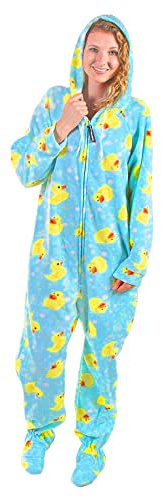 Forever Lazy Footed Adult Onesie - Duckie - XXL