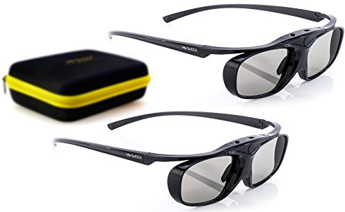 Hi-Shock® RF/BT Pro Black Heaven & Dualcase - Gafas 3D activas para televisores 3D de Sony, Samsung, compatible con SSG-3570 CR/TDG-BT500A / AN3DG35 [120 Hz | Bluetooth | Recargable]