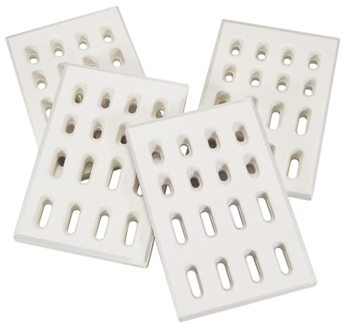 GasSaf Ceramic Bricks Replacement for Barbeques Galore Grand Turbo, Grand Hall, Members Mark Grills, 4 PCS Heat Plates Ceramic Briquettes Flame Tamer (7-1/16 L x 4-3/4 W x 1/2 H)