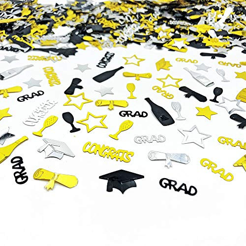 Graduation Confetti 2025 | Glitter Confetti Sprinkles for Party Table Scatters Decoration | Graduation Party Decoration for Home, College, Senior, High School Prom | Metallic Foil | 45g 1.5OZ 1200Pcs