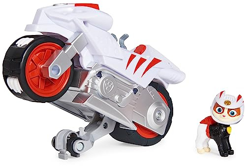 Paw Patrol, Moto Pups Wildcatâs Deluxe Pull Back Motorcycle Vehicle with Wheelie Feature and Toy Figure