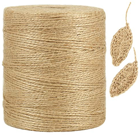 Tenn Well 1500ft 1mm Natural Jute Twine Thin for Crafts