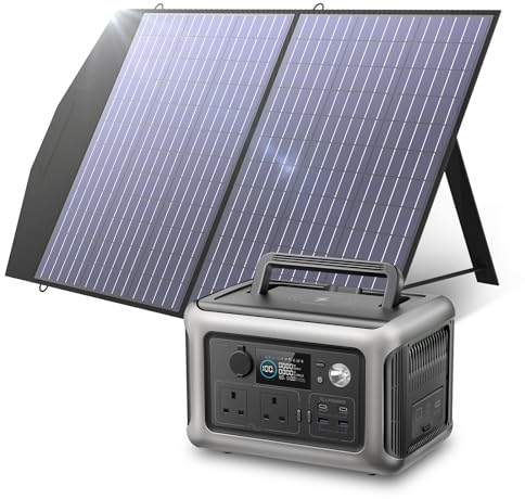 ALLPOWERS Portable Power Station R600, 600W/ 299Wh LiFeP04 Battery Solar Generator with 1x 100W Foldable Solar Panel Included for Outdoors Camping Travel Fishing Emergency Power Supply Backup