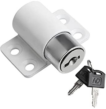 NEWNAN1 Uds. Cerradura De Puerta Con Tornillo Para Patio, Ventana Corredera, Llave De Empuje, Protección De Aleación De Aluminio, Cerradura De Seguridad De Puertas Con Llaves,Blanco