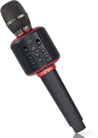 LEOBUYS Wireless Bluetooth Microphone, Portable Karaoke With Speaker for Kids Adults Singing Handheld Mic Home KTV