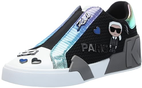 Karl Lagerfeld Mavise Pins Everyday - Tenis con Cordones para Mujer, Negro/Multi, 39 EU