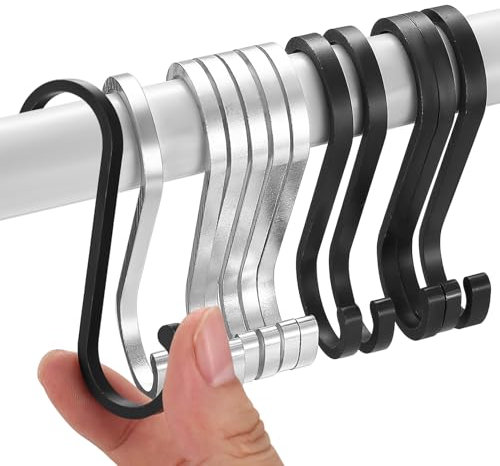 12 Pcs Crochet S, Crochets en S, Crochets de Suspension en Métal, Cuisine Robuste Double, Crochet en Métal pour Suspendre Tasses Vêtements Placard Cuisine Garage Salle de Bain Jardin
