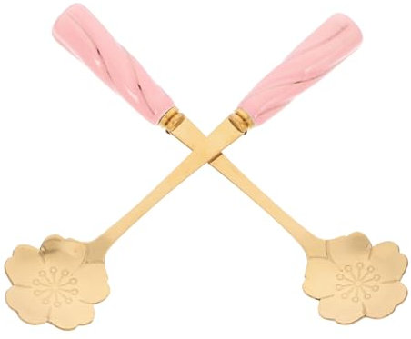 PRETYZOOM 2 Cucharas De Postre Cucharas Para Doradas Para Café Lindas Para Café Para Para Té Para Espresso Linda