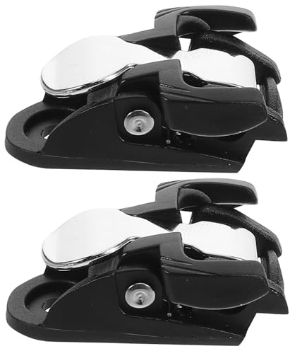 DIYEAH 2 Piezas de Hebillas de Fijación para Patines en Línea, Accesorios de Cierre Seguros en Negro y Plata, Compatibles Mayoría de Patines, Mejora Estabilidad y Control para Patinaje