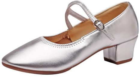 Chaussures de danse élégantes à talon bloc pour femme - Ballerines classiques avec boucle - Chaussures de costume traditionnelles pour la vie quotidienne