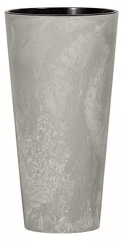 Prosperplast Tubus Slim Effect de plástico CON depósito en color Cemento, 57,2 (alto) x 30 (ancho) x 30 (profundo) cms