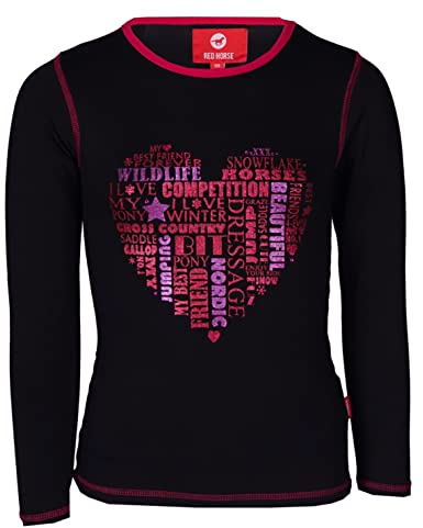 Red Horse Mädchen Kinder Reitweste mit Rundhalsausschnitt, bedruckt, lange Ärmel