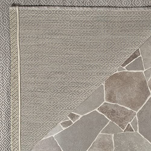 SAFAVIEH Tappeto Contemporaneo per Soggiorno, Sala da pranzo, Camera da letto - Courtyard Collection, A Pelo Corto, Beige e Beige, 79 X 152 cm