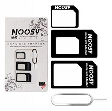 Tecnostore® 4 en 1 Adaptateur carte nano micro SIM pour iPhone 6 5 4 4S iPod + extracteur de carte standard pour smartphone
