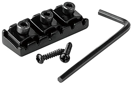Musiclily Basic 43mm Locking Nut R3 Klemmsattel für Floyd Rose Tremolo Systeme E-Gitarre, Schwarz