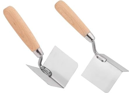 2 x Eckkelle Innen + Außenwinkel 90 Grad Kelle Edelstahl 80 x 60 mm Holzgriff (SET)