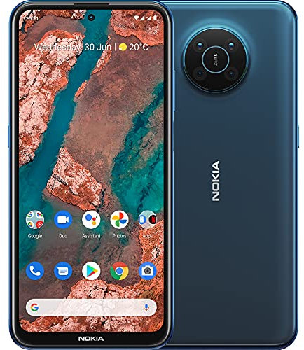 Nokia Smartphone X20 5G​, Double SIM, RAM 8 Go, ROM 128 Go, Photo de 64 MP, Tatouage numérique, écran de 6,67” Full HD+, autonomie de 2 Jours de la Batterie et Pure Android 11 - Nordic Blue
