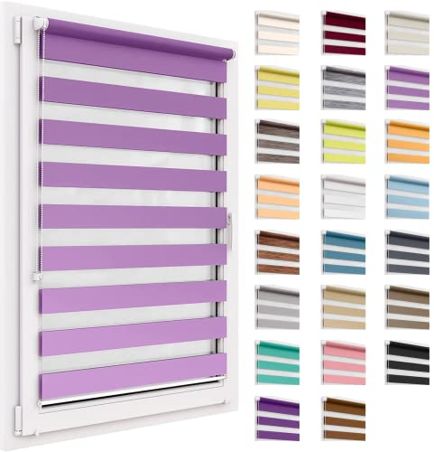 Doppelrollo ohne Bohren, 35x150cm Stoffgröße, Duo Rollo Klemmfix, Easyfix, lichtdurchlässig und verdunkelnd, Day&Night, Klemmrollo Sonnenschutzrollo Fensterrollo für Fenster & Türen