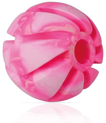 Bestlivings Dog Toy Ball (Pink) Diameter 7 cm, Pack of 2 (100% TPE) Snack Ball, Dental Care, Dog Toy, Throwing Toy, Spiral Ball for Dogs