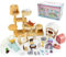 Grantop 53Pcs Pet Pretend Play Toys,Cat Figures Playset Toy w/ Cat Food Plate Slide Toys,Cat House Furniture Toys Doll Accessories Educational Toys Gift Kids Boys Girls 3 4 5 6 Years (MMLY-s97)