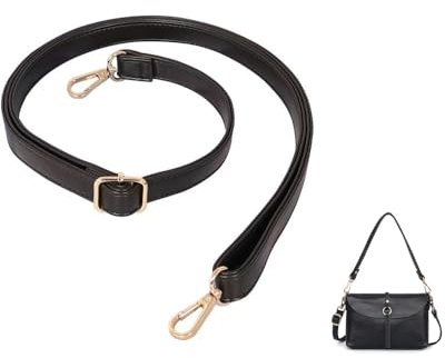 GYWHOOFT Tracolla di ricambio per borsa, 85-150 cm regolabile in pelle PU, regolabile, nera, per borse a tracolla fai da te accessorio per mini borsa Borsa per valigetta