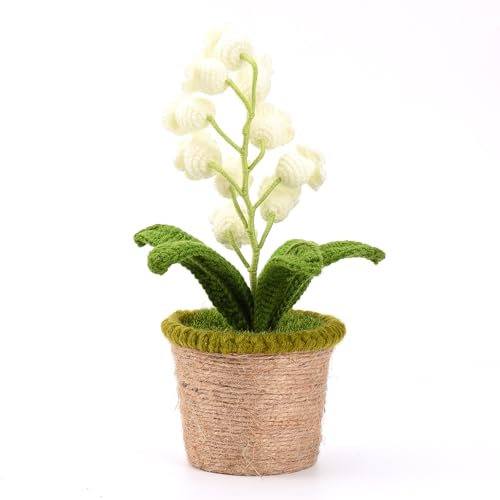 Lampada Floreale, Fiori Artificiali All'uncinetto, Fiori di Mughetti All'uncinetto, Gigli Artificiali Bouquet di Fiori All'uncinetto Fiore Fatto a Mano a Maglia, Mughetti Intrecciati a(Multicolore)