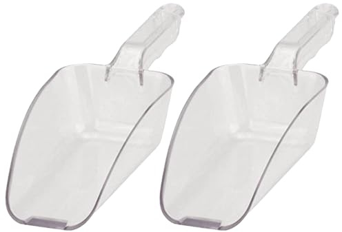 Concept4u 2 x 350ml Polycarbonate Ice Scoop 12oz Plastic Clear Ice Shovel Heavy-Duty Utility Scoop Ideal for Food, Flour, Candy, Popcorn & Kitchen Use