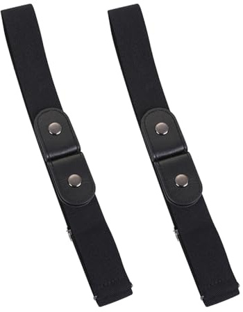 PMTFUMY 2 PCS Kids Elastic Belts ，Adjustable No-Buckle Stretch Belts for Boys & Girls, Flat Square Buckle-Free Design for Jeans, Pants, Shorts & Dresses (Ages 2-15)
