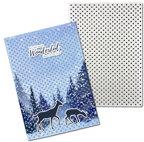 arriettycraft Dots Background Plastic Embossing Folders for Card Making Christmas Dots Snowfall Embossing Folder for Scrapbooking Paper Crafts Decoration 5.5x8.7