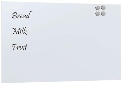 vidaXL Magnettafel Wandmontage Weiß 100x60 cm Hartglas, Glastafel, Wand Magnettafel, magnetische Kreidetafel, magnetische Tafel, Schreibtafel