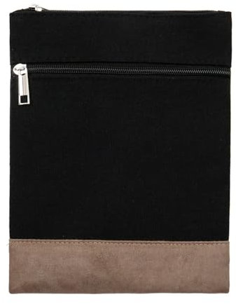 Leoberg Crossbag Tasche in verschiedenen Farben und Designs - Schultertasche aus Baumwolle in 302166-Schwarz-3