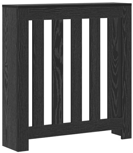 vidaXL Cache-Radiateur Chêne Noir 78 x 20 x 82 cm Bois d'ingénierie, Haut de Gamme, Couvercle de radiateur Moderne pour Salon, Accessoire Chic pour la Maison, Chaleur Bien répartie