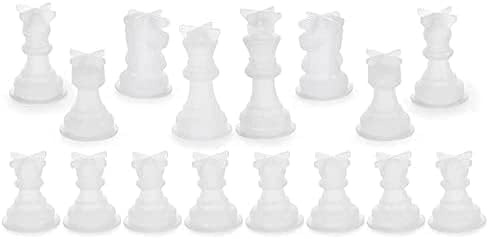 16Pcs/Set Chess Mold for Resin Silicone Chess Resin Mold Chess Crystal Epoxy Casting for Making Birthday,Art Craft Jewelry Casting Supplies