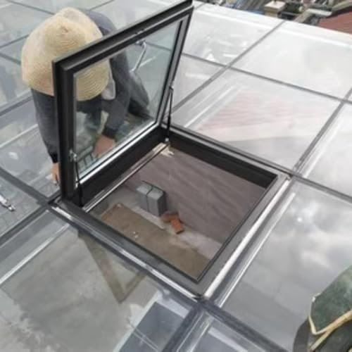 Botola da Tetto Personalizzabile con Vetro temperato a Doppio Strato, Finestra di osservazione per soffitta/Veranda, Copertura sigillata per Finestra del seminterrato (32x32 Pollici) - Resis