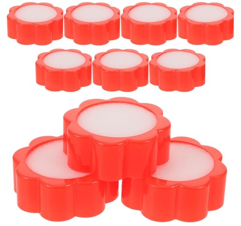 Homoyoyo Humedecedores de Dedos para Contar Dinero Esponja Roja Forma de Flor 10 Unidades Ayuda Ergonómica para Clasificar Billetes en Oficina y Bancos