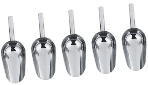 Pinze per ghiaccio per buffet di caramelle dolci, 5 palette per dolci o 5 pinze per ghiaccio Buffet di caramelle per matrimoni Bar di casa Mini set in acciaio inossidabile (5 * pala)