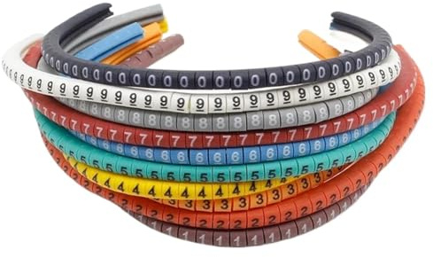 Etichettatura cavi, 500 pezzi EC-0 marcacavi for cavi da 0 a 9 for dimensioni 1,5 mq colorati