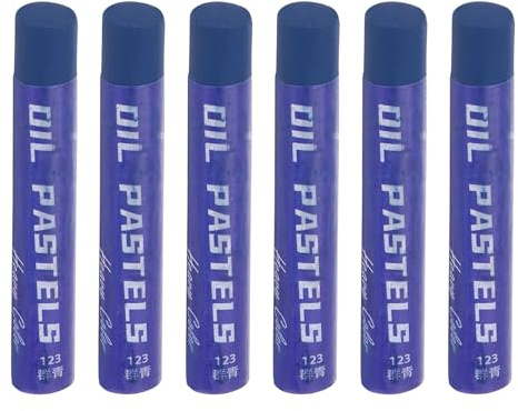 QUARKZMAN 6 Pezzi Pastelli A Olio, Pastelli Morbidi A Cera 11x70mm Per Pittura Disegno Sfumatura, Matite Colorate Per Materiale Artistico Principianti, Blu Scuro