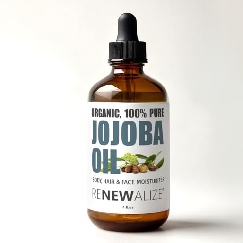 USDA CERTIFIED ORGANIC JOJOBA OIL - Cold Pressed, Unrefined in 100 ml Dark Glass Bottle with Glass Pipette | An essential daily or night time moisturizer for face, skin, nails, lips, beard & hair