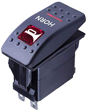 Mintice™ 12V KFZ Red LED Licht Beleuchtet Wippenschalter Kippschalter Auto Armaturenbrett Schalter Momentschalter Horn Light