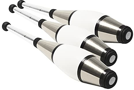Zeekio Pegasus Juggling Club Set - Premium Quality - Beginner to Pro - Set of 3 (All Silver)