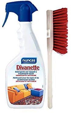 NUNCAS Divanette - Limpiador para alfombras y revestimientos textiles, 500 ml + cepillo para alfombras