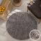 carpet city Hochflor Teppich Wohnzimmer - Einfarbig Anthrazit - 160x160 cm Rund - Shaggyteppich Langflor Uni - Schlafzimmerteppich Flauschig Weich - Moderne Wohnzimmerteppiche
