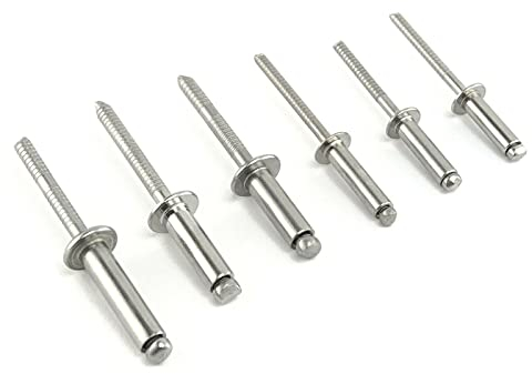 100 Stück Blindnieten Flachkopf 3,2x14 mm Edelstahl A4 Nieten Popnieten DIN 7337 ISO 15983