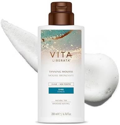 Vita Liberata Klares Selbstbräunungs-Mousse – dunkle, leichte und schnell trocknende Formel, ungetönt für minimale Übertragung, dauerhafte Bräune, formuliert mit Bio-Aloe Vera und Hyaluronsäure, 200