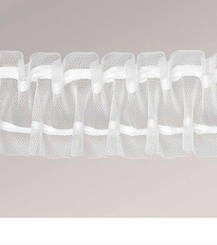 LYSEL Gardinenstore Zubehoer Smokband mit Raffverhältnis 1:2 Länge: 15m, Höhe: 5cm transparent